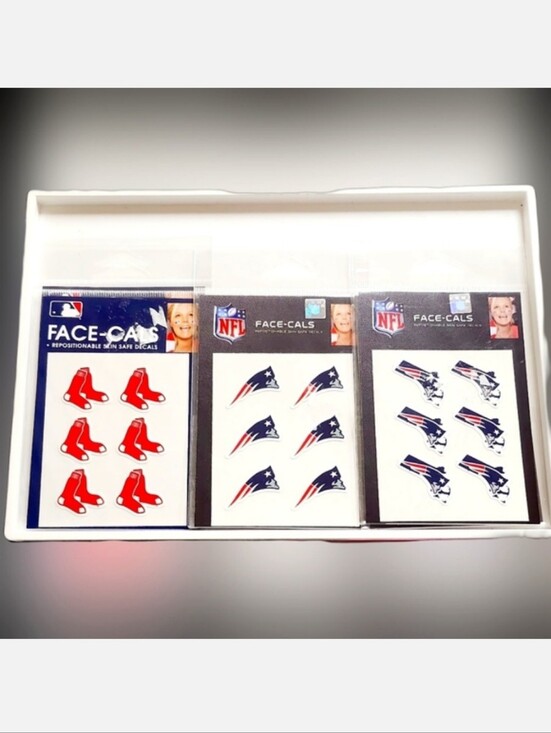 NFL Other - NWT SET OF 3 FACE DECALS: REDSOX & PATRIOTS FANGEAR!